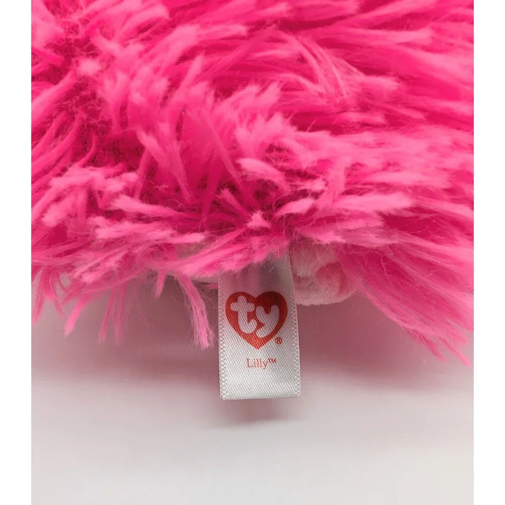 Ty Beanie Boo Lilly Pink Hedgehog Plush Stuffed Animal 2014 6